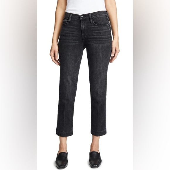 Frame Denim Le Nouveau Straight Jeans in Castelo Black Wash - Picture 2 of 11